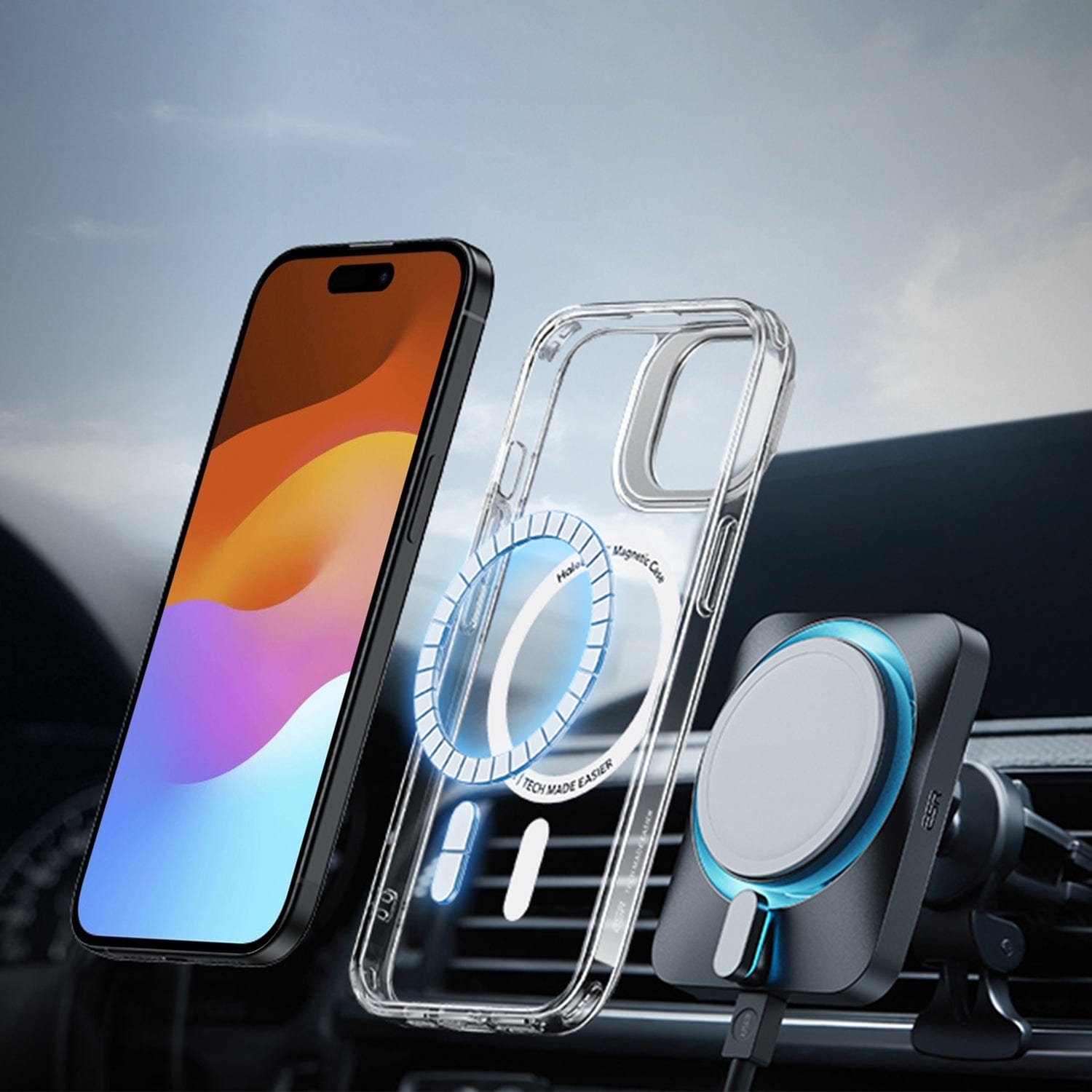 iPhone 15 Plus Clear Case with Kickstand & MagSafe | Venture Series