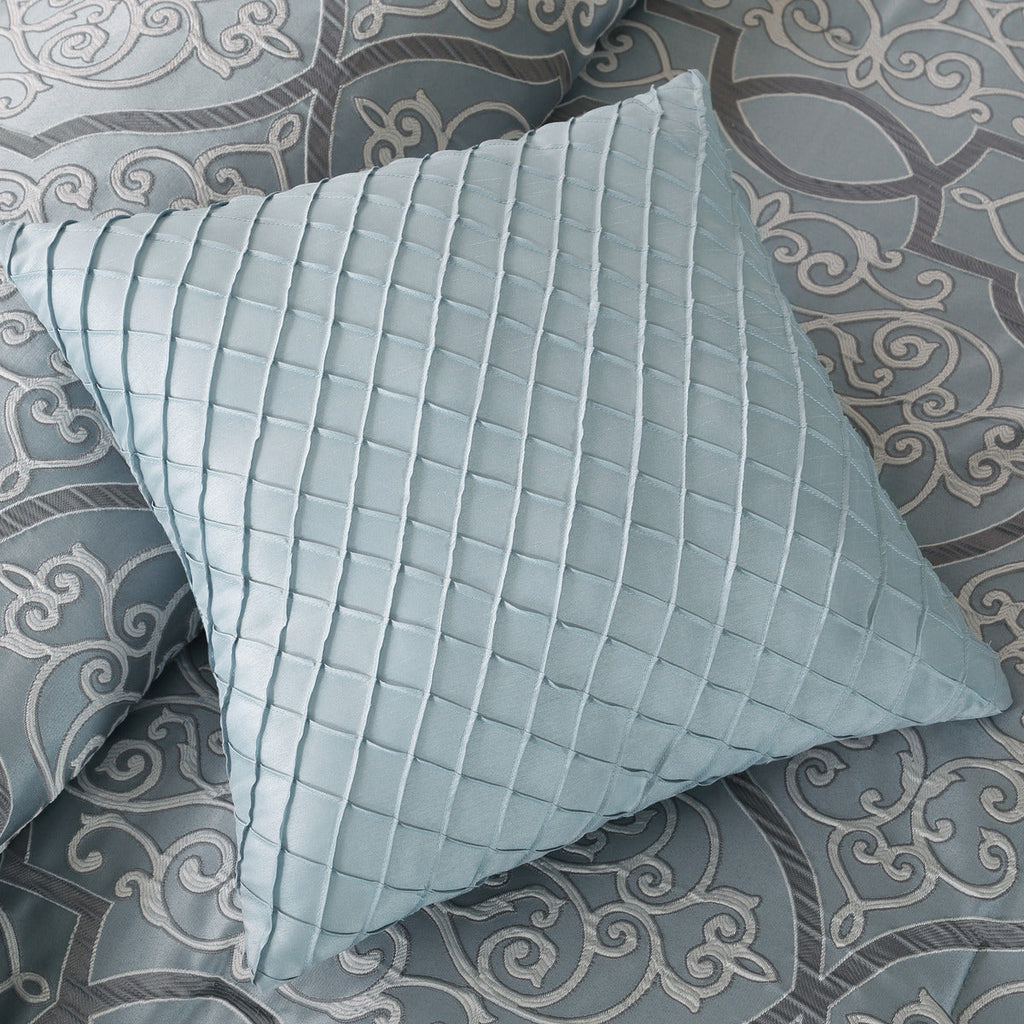 12 Piece Comforter Set with Cotton Bed Sheets Blue King