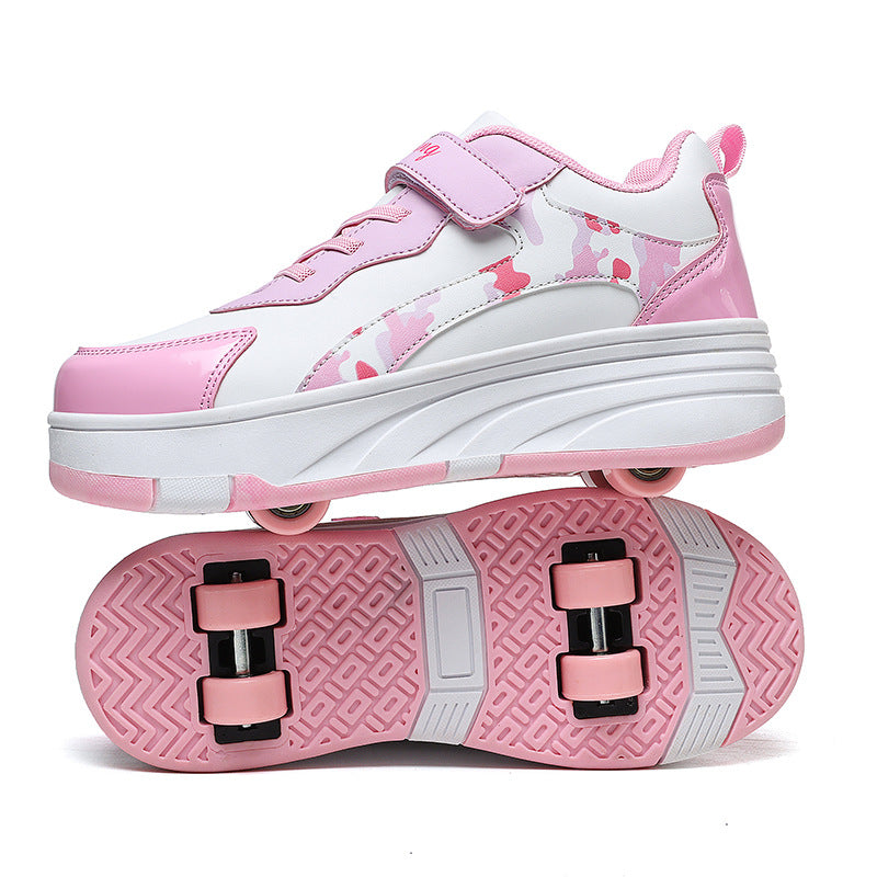 Kids Transforming Roller Skate Running Shoes – Boys & Girls | Retractable Wheel Sneakers