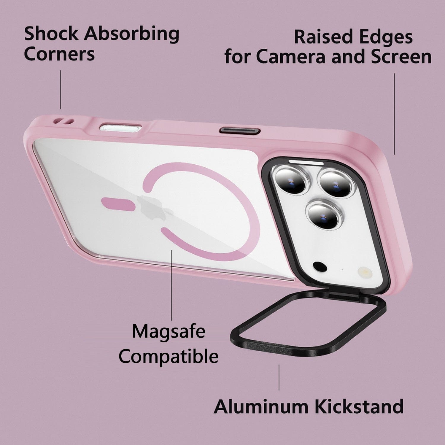 iPhone 17 Pro Clear Back Case - Durable, Kickstand, MagSafe | Raider ArmorPro Series