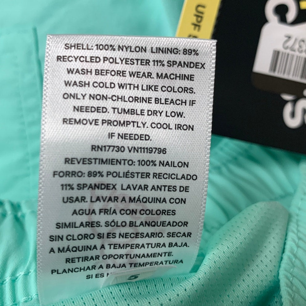 2 New Art Class Boys Medium (8) Lined Mint Green Gray UPF 50+ Swimming Trunks