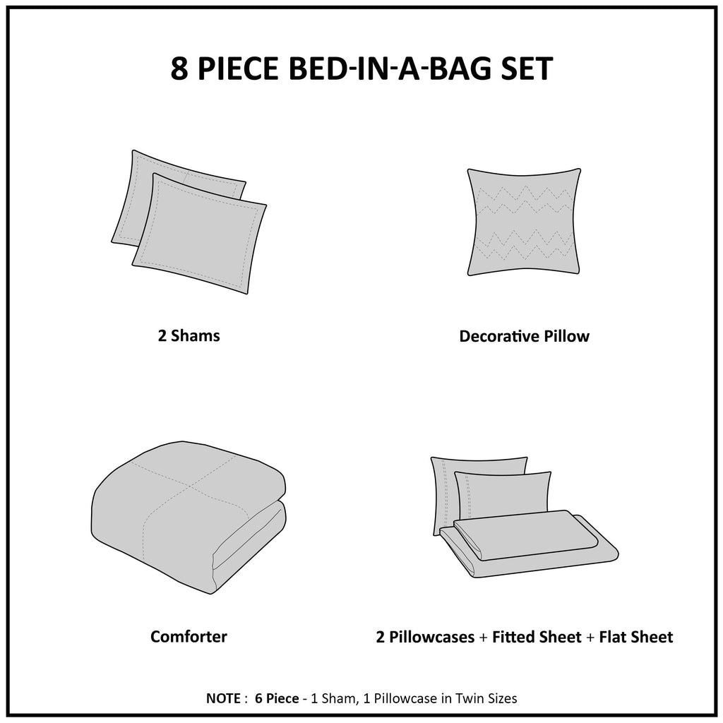 Twin XL Boho Comforter Set with Bed Sheets