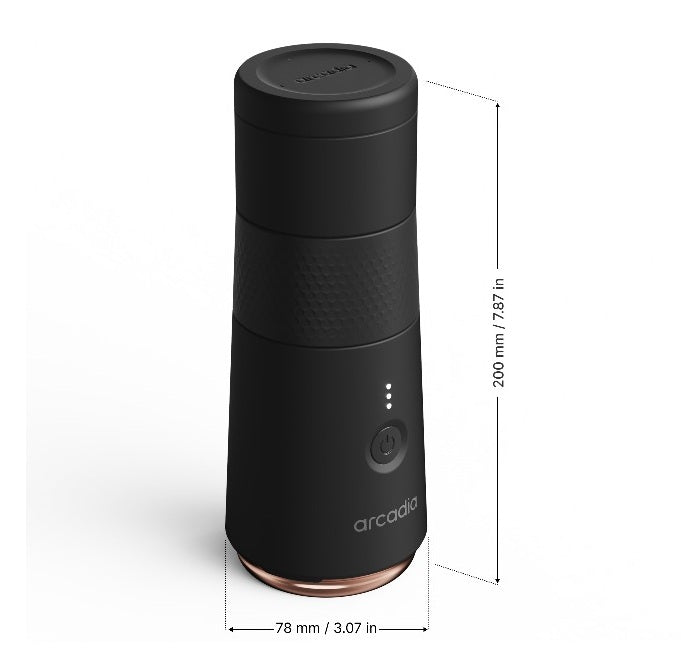Arcadia Go Portable Rechargeable Turkish Coffee Maker, Black