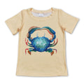 Yellow short sleeves crab boys summer shirt