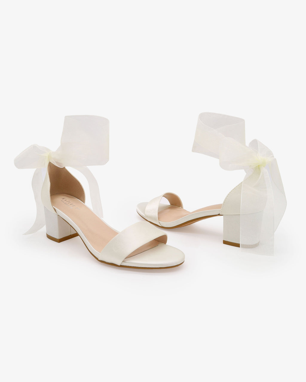 Satin Girls Block Heel Sandal with Wrapped Ribbon Tie