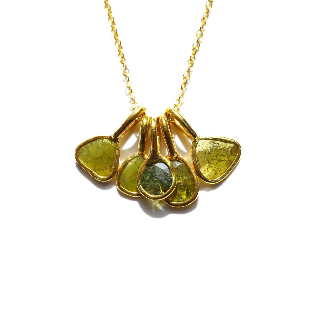 Green Rose Cut Diamond Necklace