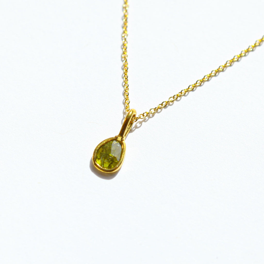 Green Rose Cut Diamond Necklace