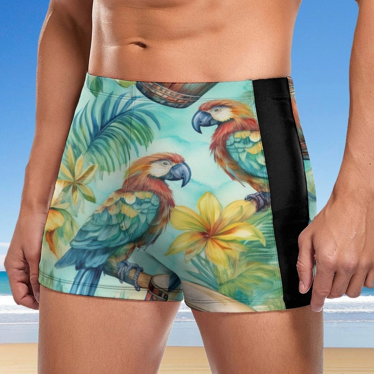 Men's Parrothead Bathing Suit 🦜 Quick Dry Swim Trunks