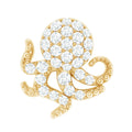 Diamond Octopus Earring with Flat Back