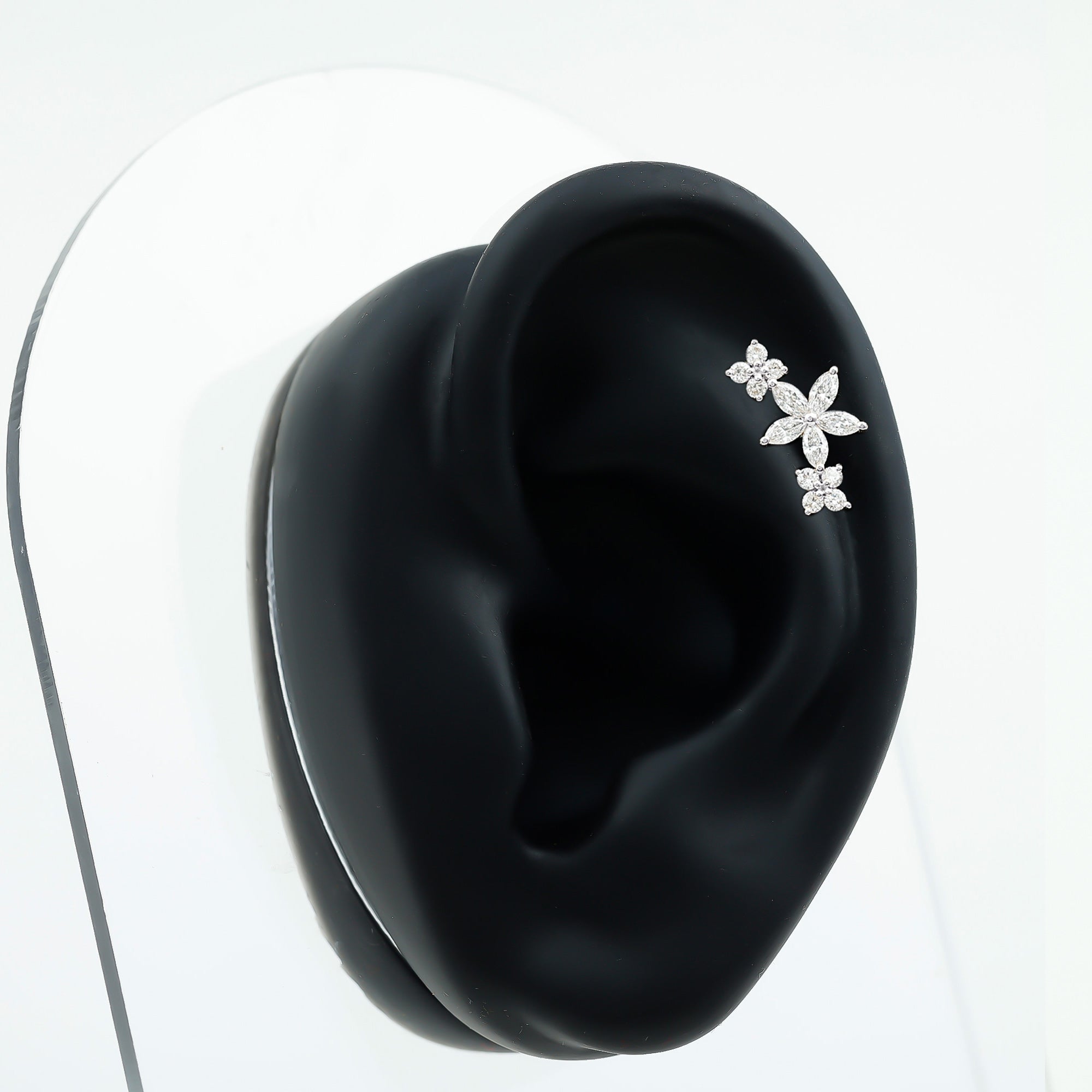 Cartilage Flower Crawler Earring with Diamond