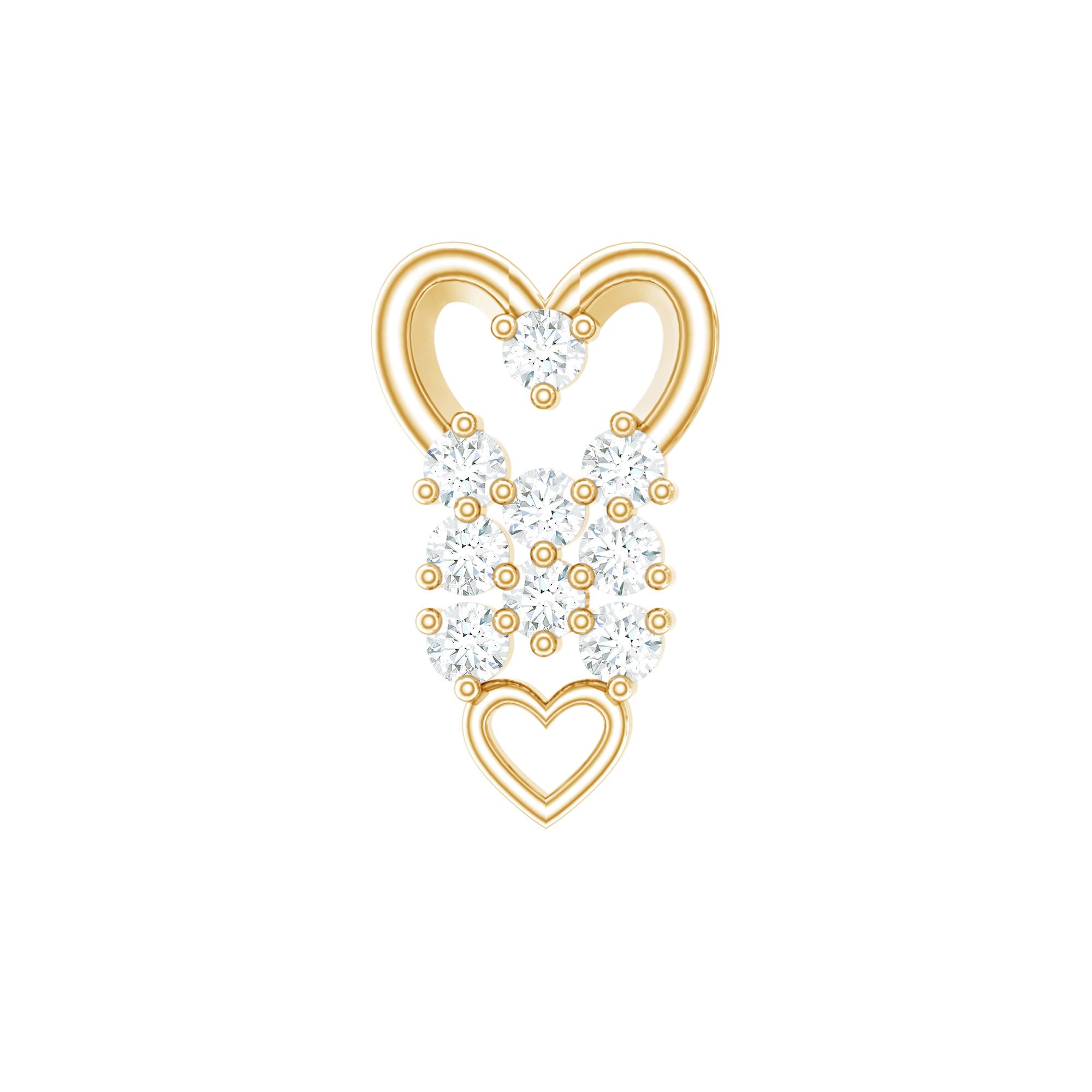 Diamond Heart Cartilage Earring