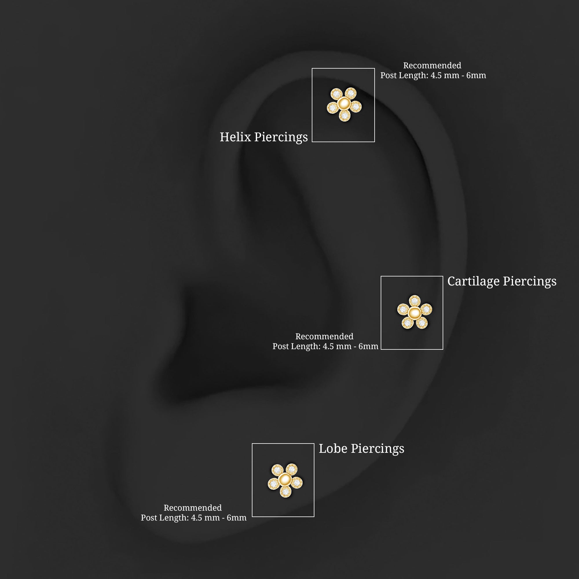 Diamond Floral Cartilage Earring