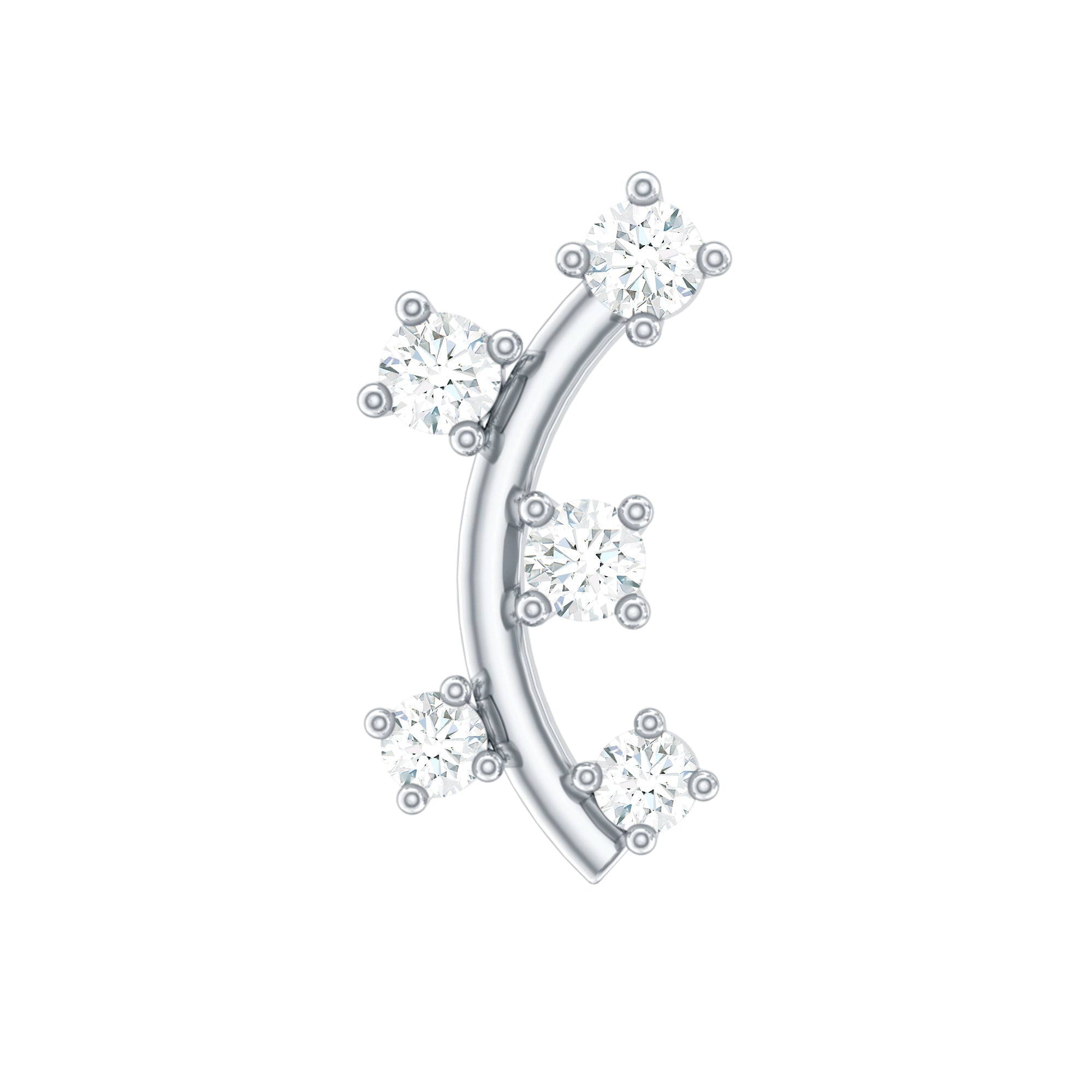 Diamond Curved Crawler Earring