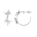 Diamond Butterfly Hoop Earrings
