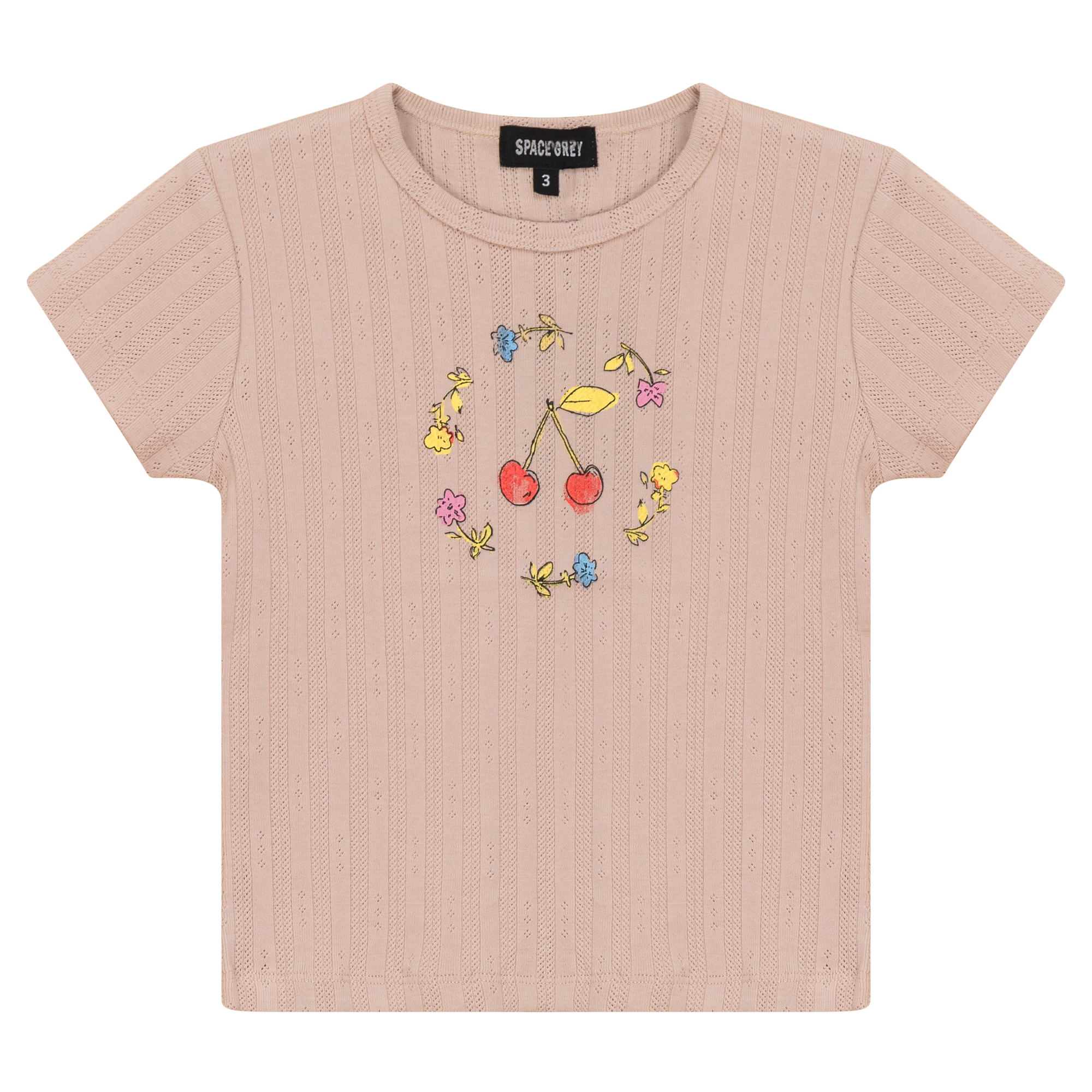 Pointelle Ribbed T-Shirt