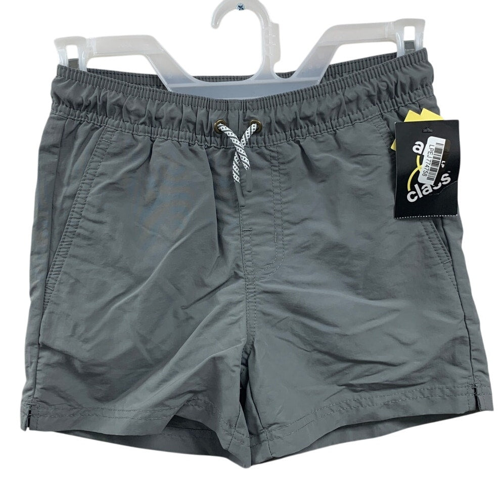 2 New Art Class Boys Medium (8) Lined Mint Green Gray UPF 50+ Swimming Trunks