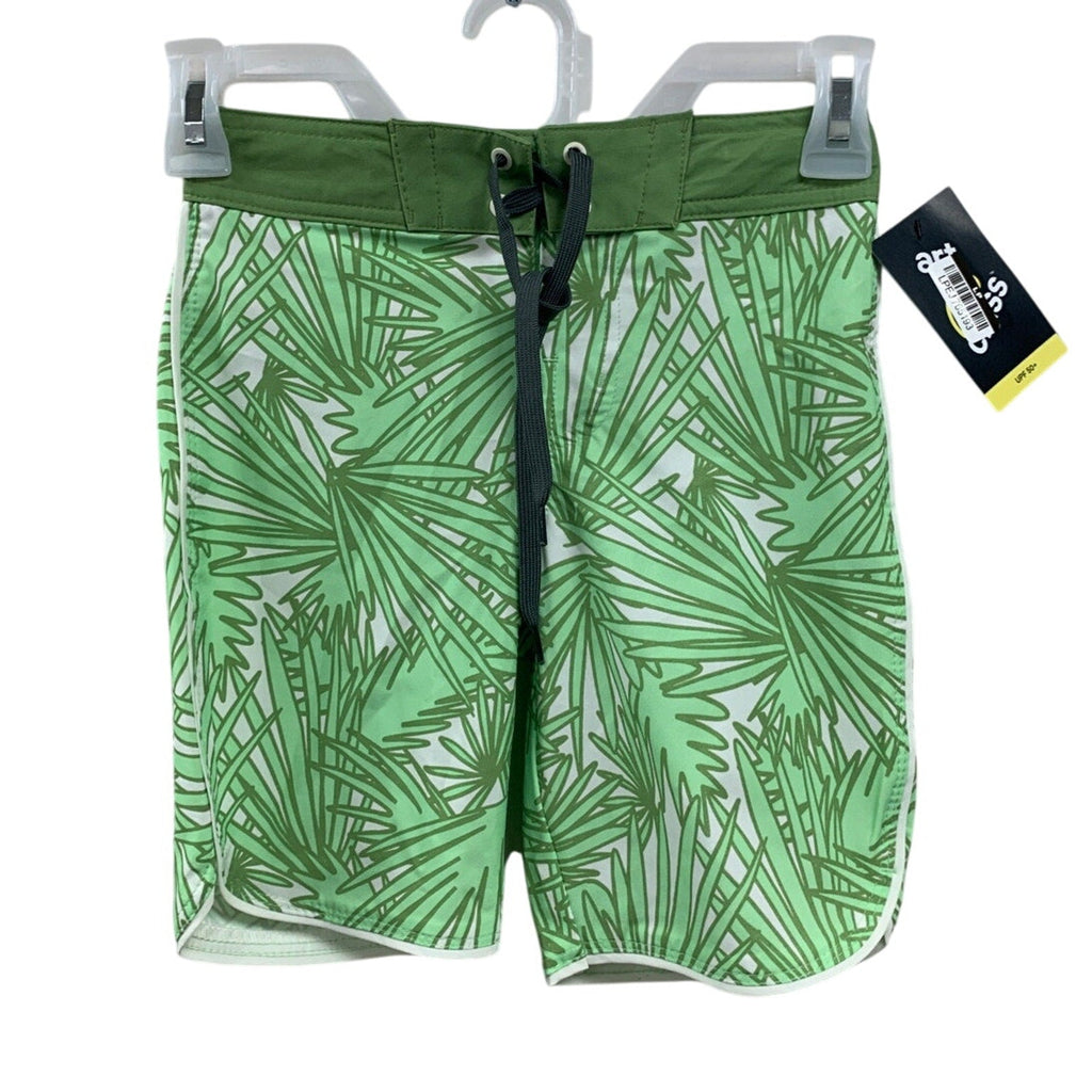 New Art Class Boys Size 16 Lined Tropical Fern Leaf UPF 50+ Swim Swimming Trunks