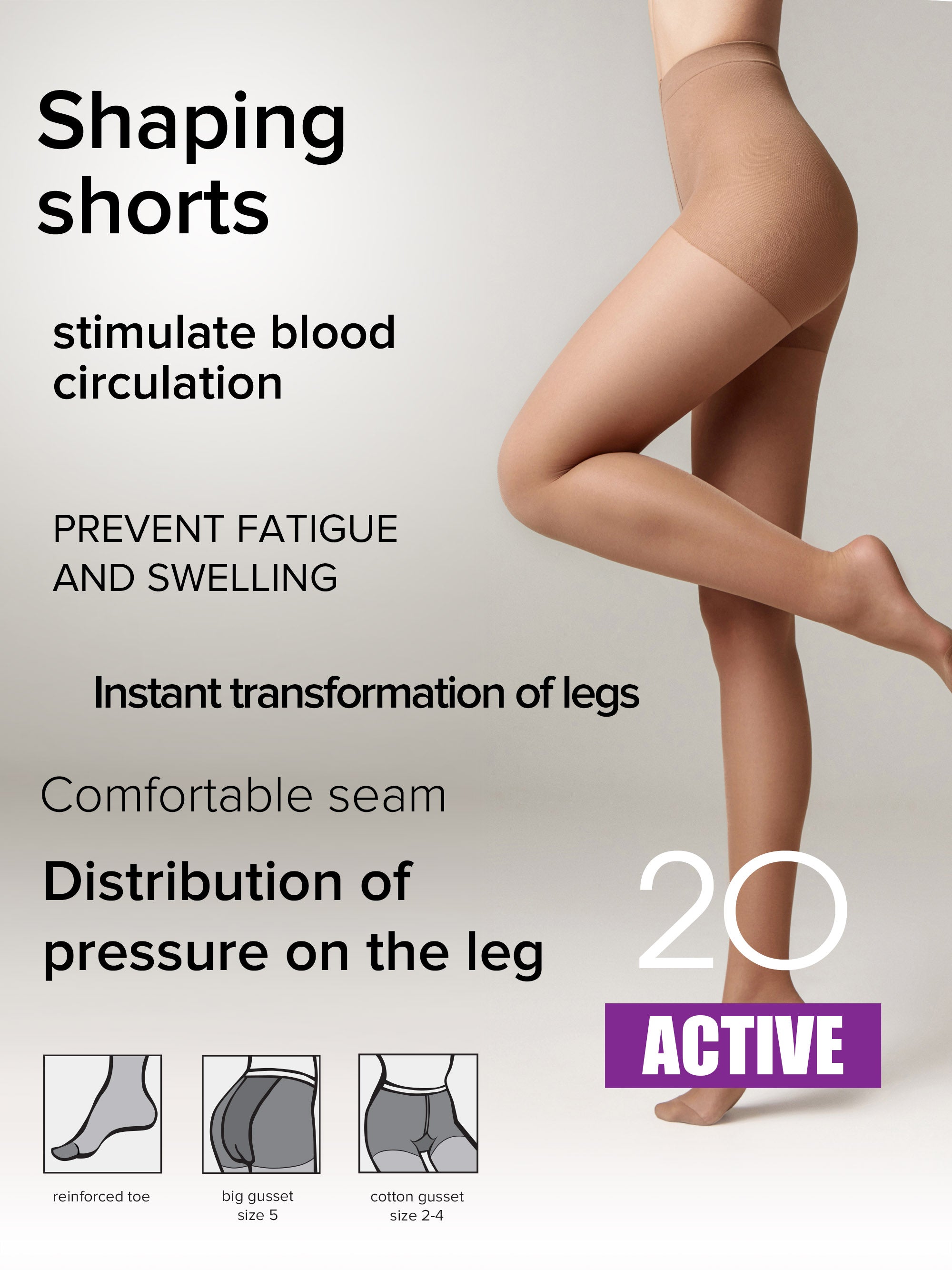 Tights Conte Active 20 Den - Support & Compression