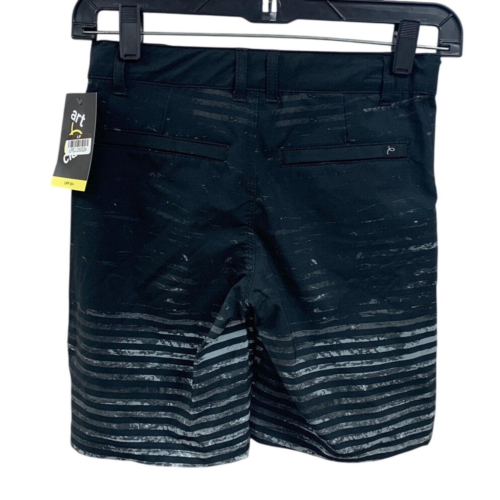 NWT New Art Class Boys Size 4 Black White Striped Lined UPF 50+ Swimming Trunks