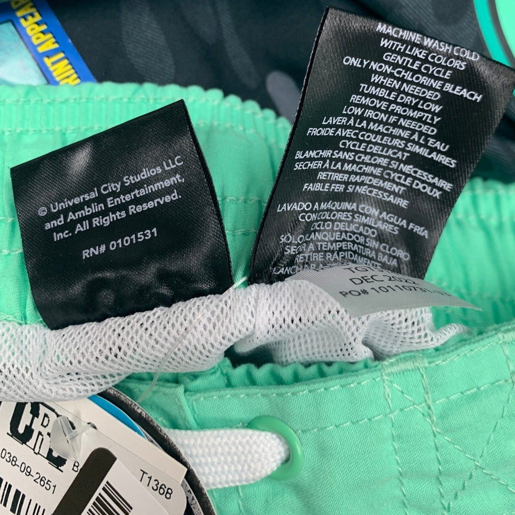 New Jurassic Park Boys Small Webbed Lining UPF 50+ Water Change Swimming Trunks