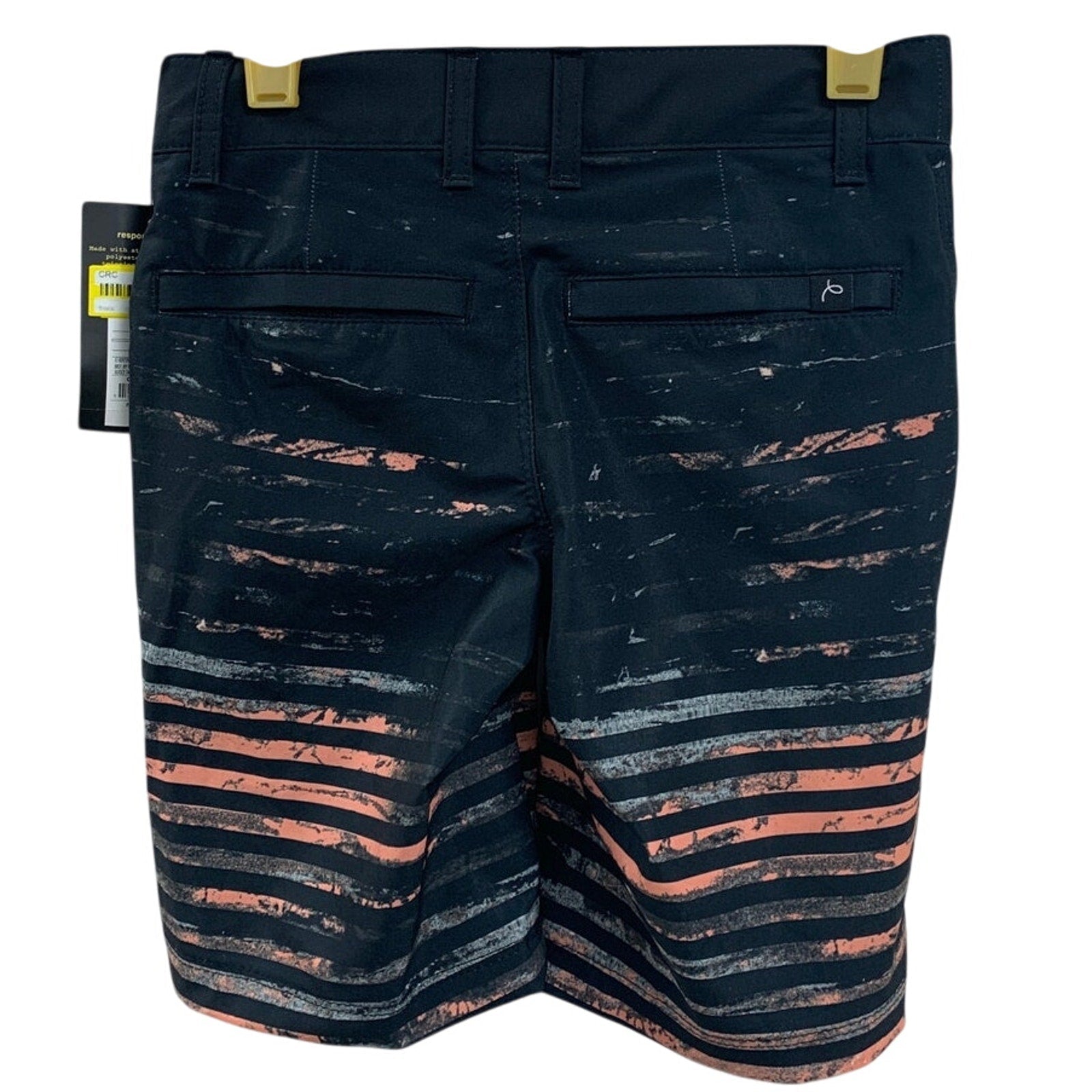 NWT New Art Class Boys Size 4 Black Orange Striped Lined UPF 50+ Swimming Trunks