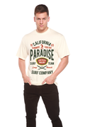 California Summer Surfing Men's Bamboo Viscose/Organic Cotton Short Sleeve Graphic T-Shirt