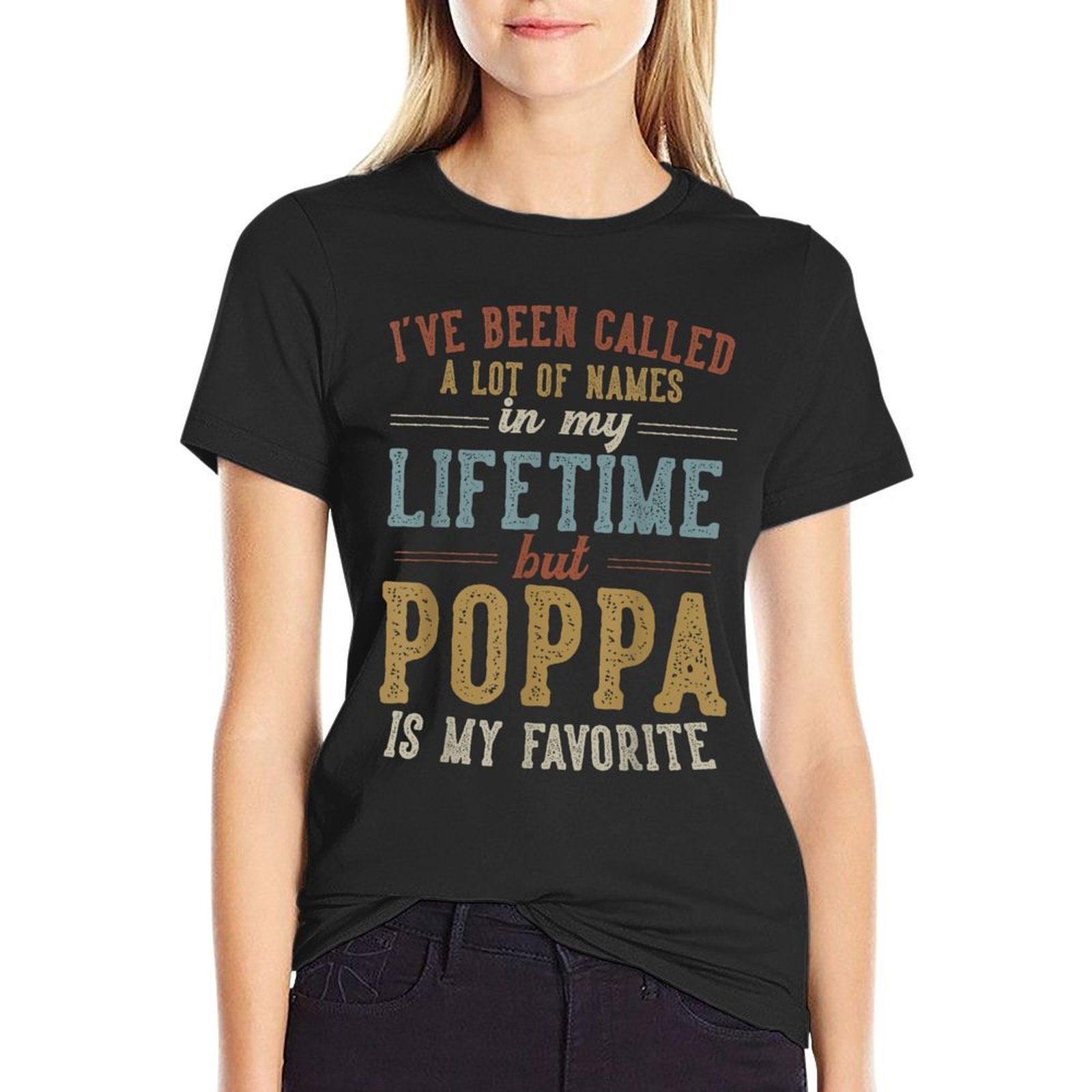 Poppa Is My Favorite Name - Fathers Day Poppa  Summer-ready Fabric T-Shirt