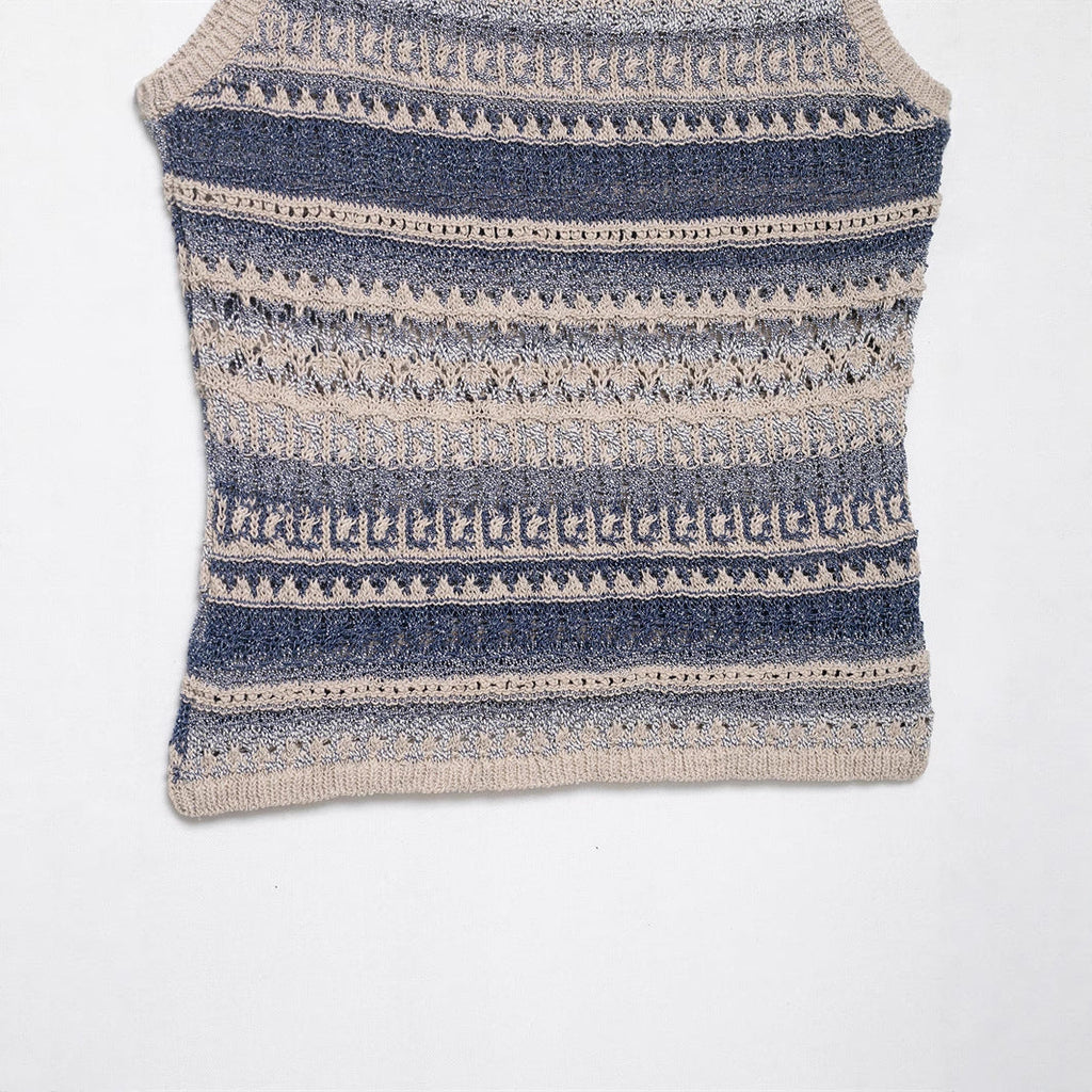 Women's Casual Striped Knitted Sleeveless Top