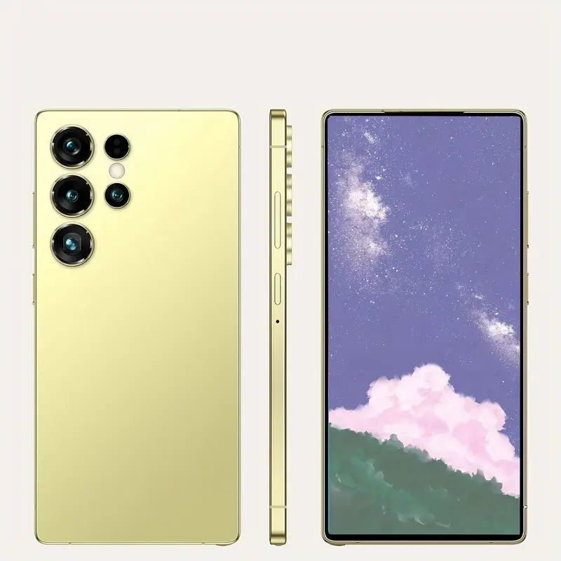 I25 Ultra Android 14 Smartphone - 8GB+256GB Unlocked Cell Phone, 6.8"HD Display, 6000mAh Battery, Built-in Stylus Pen For Global Use(Golden)