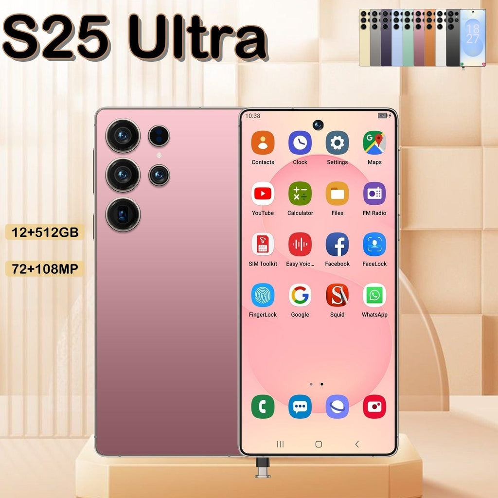 I25 Ultra 5G Smartphone, Unlocked Cell Phone, 6.8" HD Screen Unlocked Phones,  , 6000mAh Battery, Built in Pen, 12+512GB, Android 14, Face ID+Fingerprint Lock