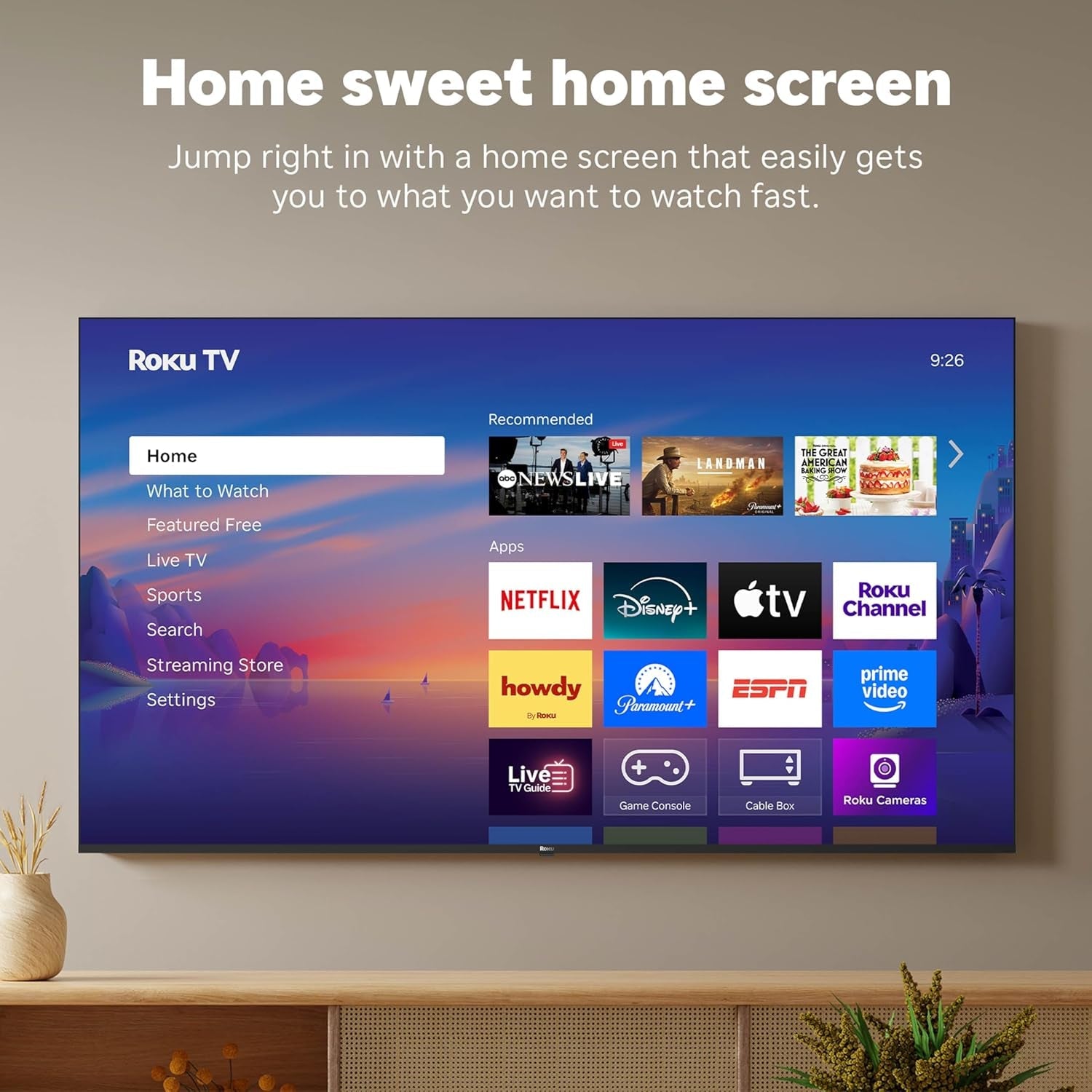Roku Smart TV 2025 – 43-Inch Select Series, 4K HDR TV – tv with Enhanced Voice Remote – Flat Screen LED Television with Wi-Fi for Streaming Live Local News, Sports, Family Entertainment