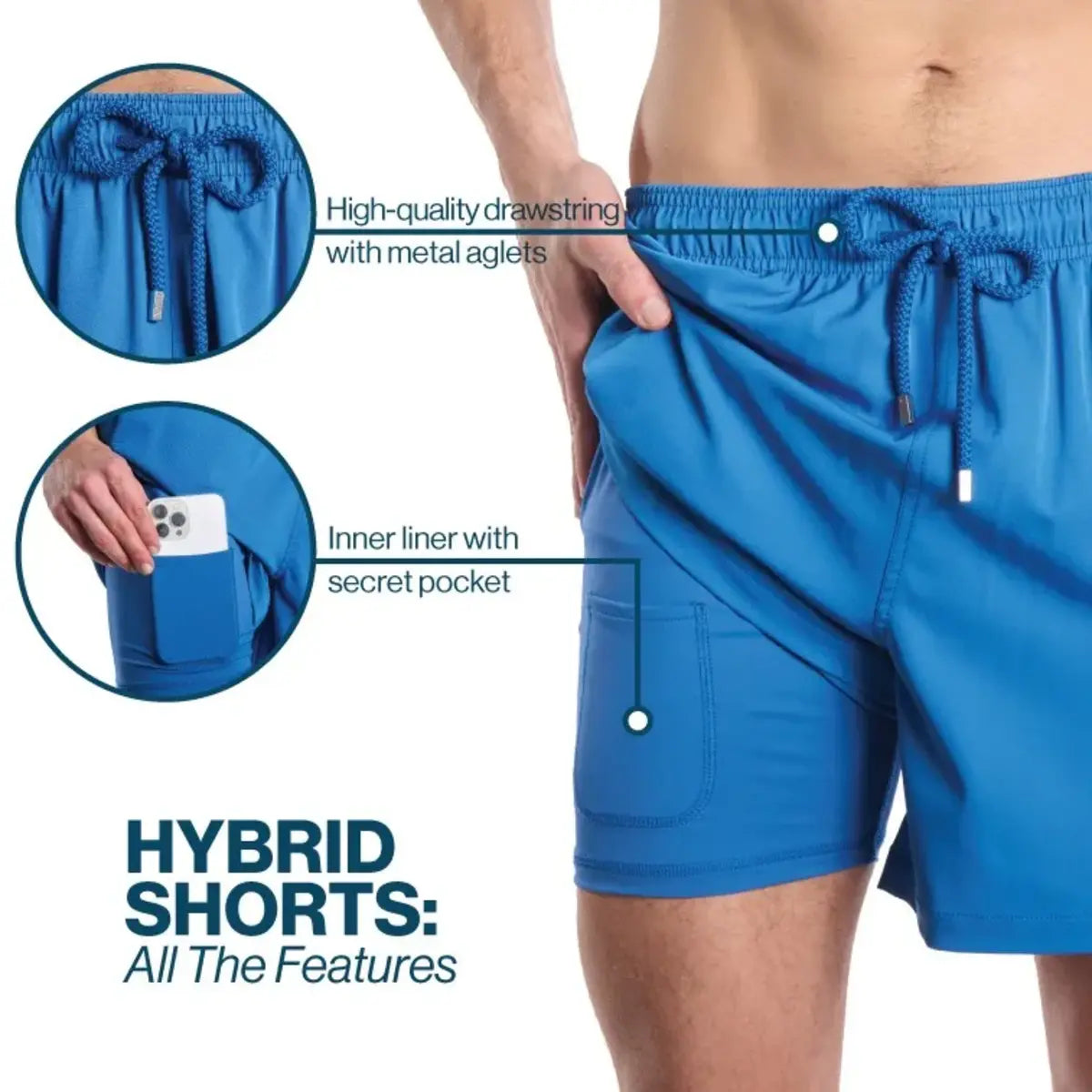 Men’s Premium Compression-Lined Hybrid Shorts – Early Bloom