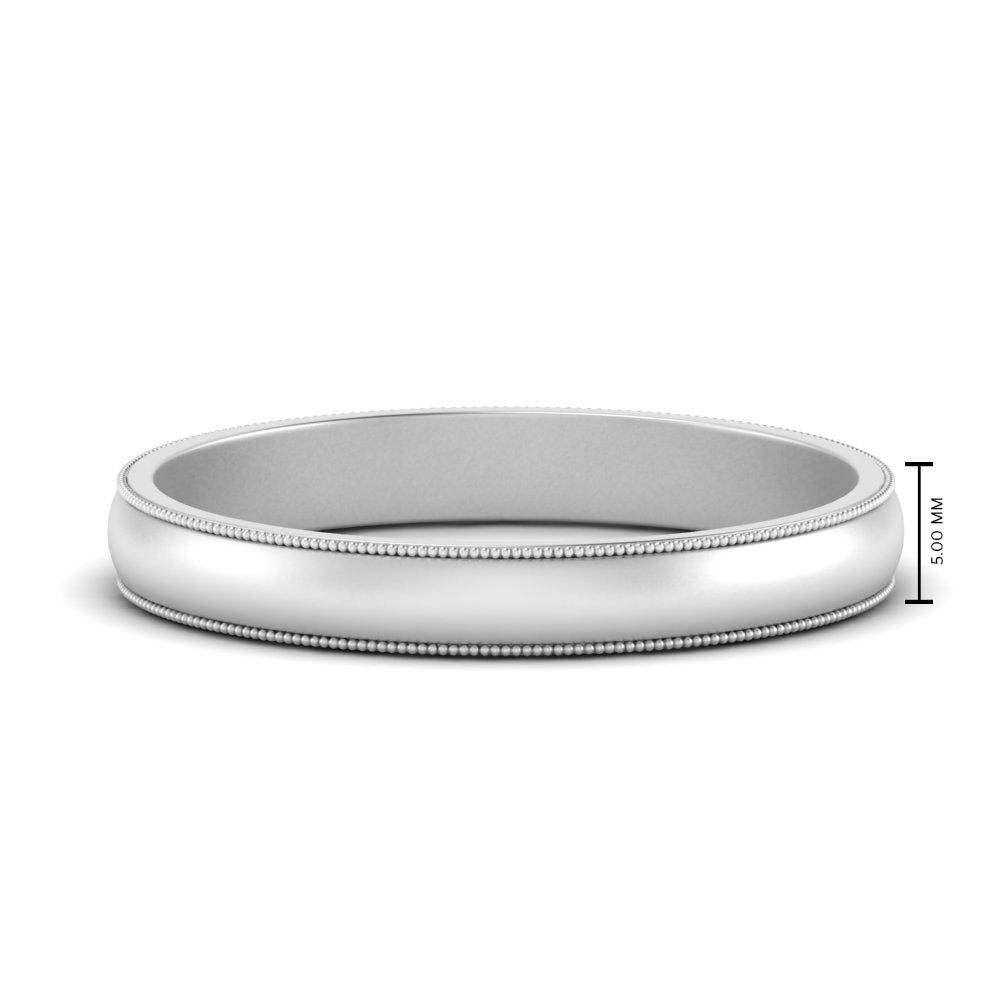 Milgrain Matte Finish Mens Band