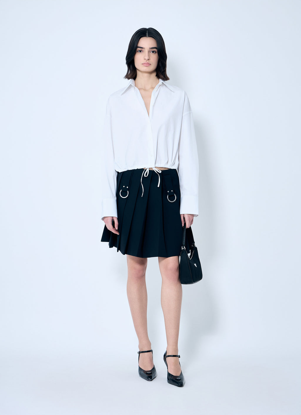 Prada Women Pleated Wool Skirt