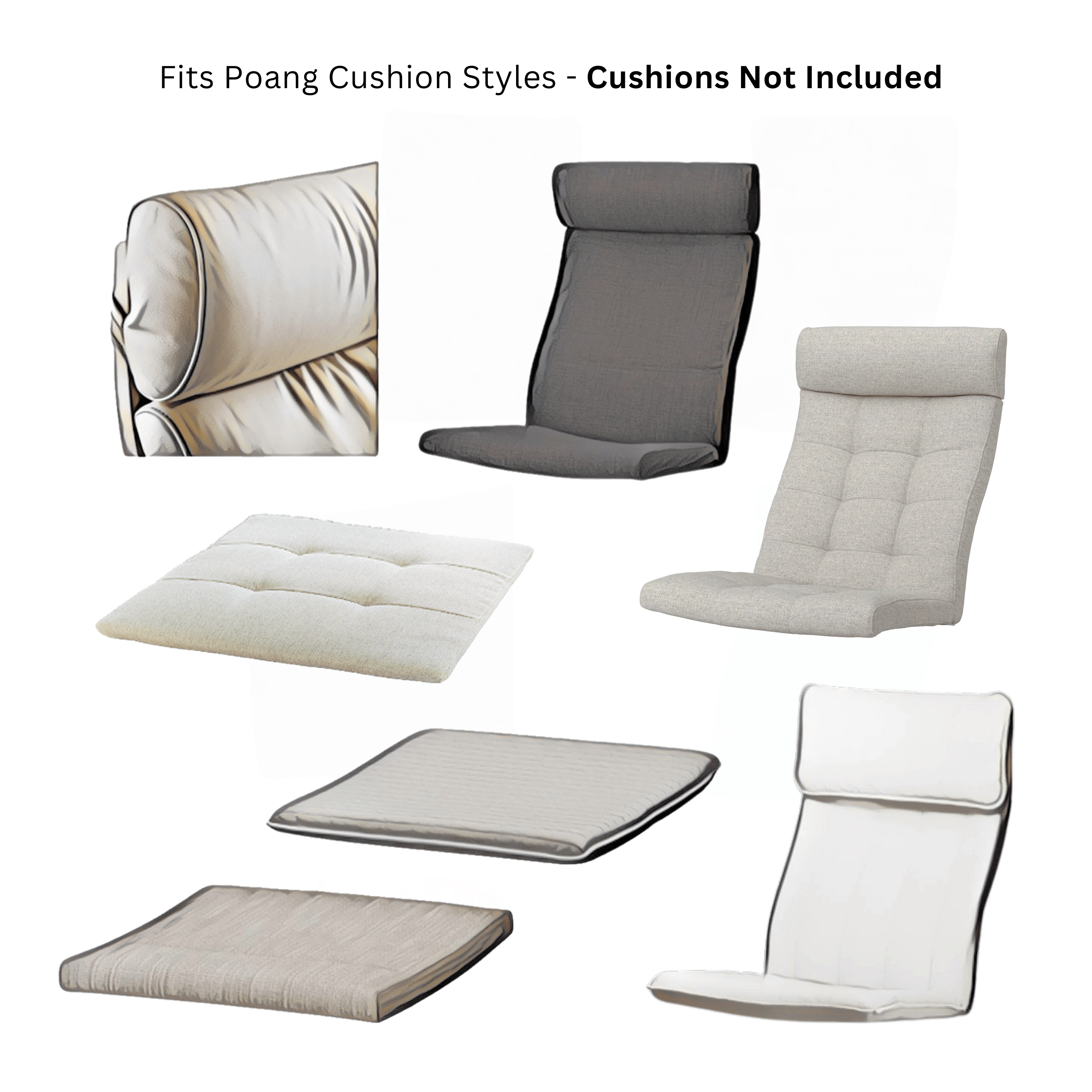 Bouclé Cinnamon Poäng Slipcovers – Compatible with IKEA Poäng Chair & Footstool